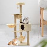 Maxbell Multi Layer Cat Condo Hammock Bed Cat House Cat Climbing Tree for Rest Play Beige