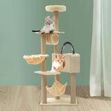 Maxbell Multi Layer Cat Condo Hammock Bed Cat House Cat Climbing Tree for Rest Play Beige