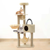 Maxbell Multi Layer Cat Condo Hammock Bed Cat House Cat Climbing Tree for Rest Play Beige