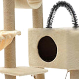 Maxbell Multi Layer Cat Condo Hammock Bed Cat House Cat Climbing Tree for Rest Play Beige