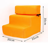 Maxbell Pet Dog Stairs Ladder Ramp Puppy Washable Removable 3 Steps for Sofa Indoor Orange
