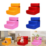 Maxbell Pet Dog Stairs Ladder Ramp Puppy Washable Removable 3 Steps for Sofa Indoor Orange