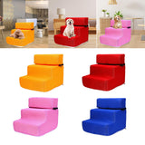 Maxbell Pet Dog Stairs Ladder Ramp Puppy Washable Removable 3 Steps for Sofa Indoor Orange
