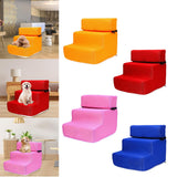 Maxbell Pet Dog Stairs Ladder Ramp Puppy Washable Removable 3 Steps for Sofa Indoor Orange