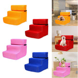 Maxbell Pet Dog Stairs Ladder Ramp Puppy Washable Removable 3 Steps for Sofa Indoor Orange