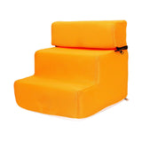 Maxbell Pet Dog Stairs Ladder Ramp Puppy Washable Removable 3 Steps for Sofa Indoor Orange