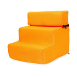 Maxbell Pet Dog Stairs Ladder Ramp Puppy Washable Removable 3 Steps for Sofa Indoor Orange