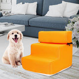 Maxbell Pet Dog Stairs Ladder Ramp Puppy Washable Removable 3 Steps for Sofa Indoor Orange