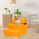 Maxbell Pet Dog Stairs Ladder Ramp Puppy Washable Removable 3 Steps for Sofa Indoor Orange
