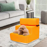 Maxbell Pet Dog Stairs Ladder Ramp Puppy Washable Removable 3 Steps for Sofa Indoor Orange