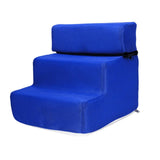 Maxbell Pet Dog Stairs Ladder Ramp Puppy Washable Removable 3 Steps for Sofa Indoor Dark Blue