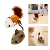 Maxbell Automatic Steering Plush Toys Electric Mice Mouse Durable Funny Cat Toy yellow