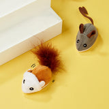 Maxbell Automatic Steering Plush Toys Electric Mice Mouse Durable Funny Cat Toy yellow