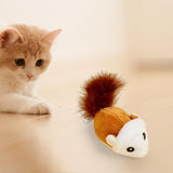 Maxbell Automatic Steering Plush Toys Electric Mice Mouse Durable Funny Cat Toy yellow