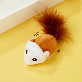 Maxbell Automatic Steering Plush Toys Electric Mice Mouse Durable Funny Cat Toy yellow