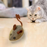 Maxbell Automatic Steering Plush Toys Electric Mice Mouse Durable Funny Cat Toy gray