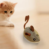 Maxbell Automatic Steering Plush Toys Electric Mice Mouse Durable Funny Cat Toy gray