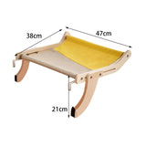 Maxbell Cat Window Perch Lounge Mount Hammock Adjustable Seat for No Suction Cup Gray Yellow