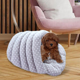 Maxbell Warm Cat Bed Cave Kittens Puppy Nest Portable Measure 20.5x15.7inch Washable With Small Dots