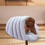 Maxbell Warm Cat Bed Cave Kittens Puppy Nest Portable Measure 20.5x15.7inch Washable With Small Dots