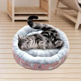 Maxbell cat Dog Bed Kitten Hut 45cm Round Plush for Indoor Cats Small Pets Pink Bear