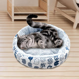 Maxbell cat Dog Bed Kitten Hut 45cm Round Plush for Indoor Cats Small Pets White Cat