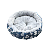 Maxbell cat Dog Bed Kitten Hut 45cm Round Plush for Indoor Cats Small Pets Blue Cat