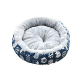 Maxbell cat Dog Bed Kitten Hut 45cm Round Plush for Indoor Cats Small Pets Blue Cat