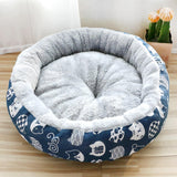 Maxbell cat Dog Bed Kitten Hut 45cm Round Plush for Indoor Cats Small Pets Blue Cat