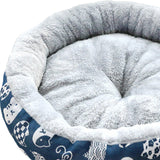 Maxbell cat Dog Bed Kitten Hut 45cm Round Plush for Indoor Cats Small Pets Blue Cat