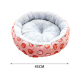 Maxbell cat Dog Bed Kitten Hut 45cm Round Plush for Indoor Cats Small Pets Pink Strawberry