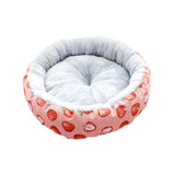 Maxbell cat Dog Bed Kitten Hut 45cm Round Plush for Indoor Cats Small Pets Pink Strawberry