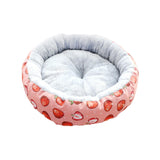 Maxbell cat Dog Bed Kitten Hut 45cm Round Plush for Indoor Cats Small Pets Pink Strawberry