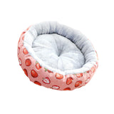 Maxbell cat Dog Bed Kitten Hut 45cm Round Plush for Indoor Cats Small Pets Pink Strawberry