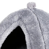 Maxbell Plush cave Bed Pet Bed Sleeping for Rabbits Small Animals Kitten Puppy Gray S