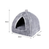 Maxbell Plush cave Bed Pet Bed Sleeping for Rabbits Small Animals Kitten Puppy Gray S