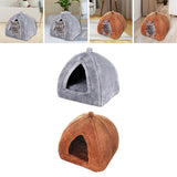 Maxbell Plush cave Bed Pet Bed Sleeping for Rabbits Small Animals Kitten Puppy Gray S