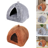 Maxbell Plush cave Bed Pet Bed Sleeping for Rabbits Small Animals Kitten Puppy Gray S