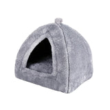 Maxbell Plush cave Bed Pet Bed Sleeping for Rabbits Small Animals Kitten Puppy Gray S