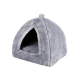 Maxbell Plush cave Bed Pet Bed Sleeping for Rabbits Small Animals Kitten Puppy Gray S