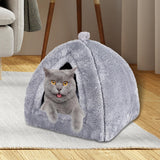 Maxbell Plush cave Bed Pet Bed Sleeping for Rabbits Small Animals Kitten Puppy Gray S