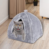 Maxbell Plush cave Bed Pet Bed Sleeping for Rabbits Small Animals Kitten Puppy Gray S