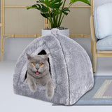 Maxbell Plush cave Bed Pet Bed Sleeping for Rabbits Small Animals Kitten Puppy Gray S