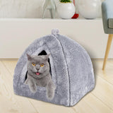 Maxbell Plush cave Bed Pet Bed Sleeping for Rabbits Small Animals Kitten Puppy Gray S