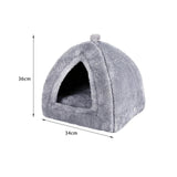 Maxbell Plush cave Bed Pet Bed Sleeping for Rabbits Small Animals Kitten Puppy Gray M