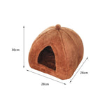 Maxbell Plush cave Bed Pet Bed Sleeping for Rabbits Small Animals Kitten Puppy Brown S