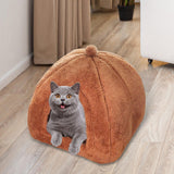 Maxbell Plush cave Bed Pet Bed Sleeping for Rabbits Small Animals Kitten Puppy Brown S