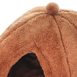 Maxbell Plush cave Bed Pet Bed Sleeping for Rabbits Small Animals Kitten Puppy Brown S