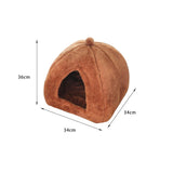 Maxbell Plush cave Bed Pet Bed Sleeping for Rabbits Small Animals Kitten Puppy Brown M