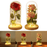 Maxbell Artificial Rose Flower with Glass Cover Decorative for Party Living Room